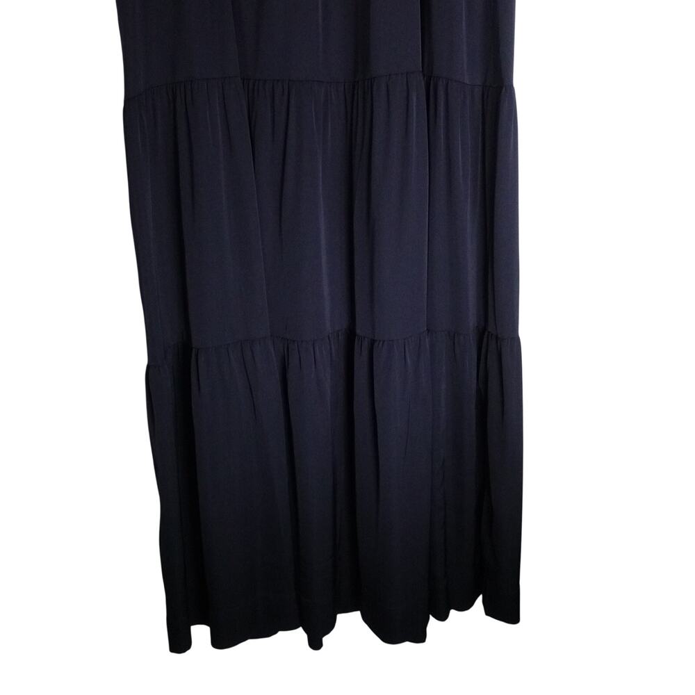 New Quince Silk Tiered Maxi Dress Women’s Small Navy Blue Maxi 4655 - Picture 5 of 11